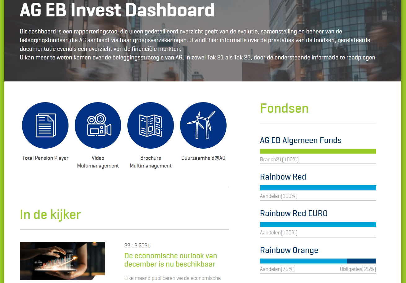 AG EB Invest Dashboard Home Page